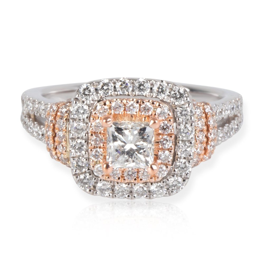 Vera Wang Love Collection Halo Diamond Engagement Ring in 14K Gold 1.20 CTW